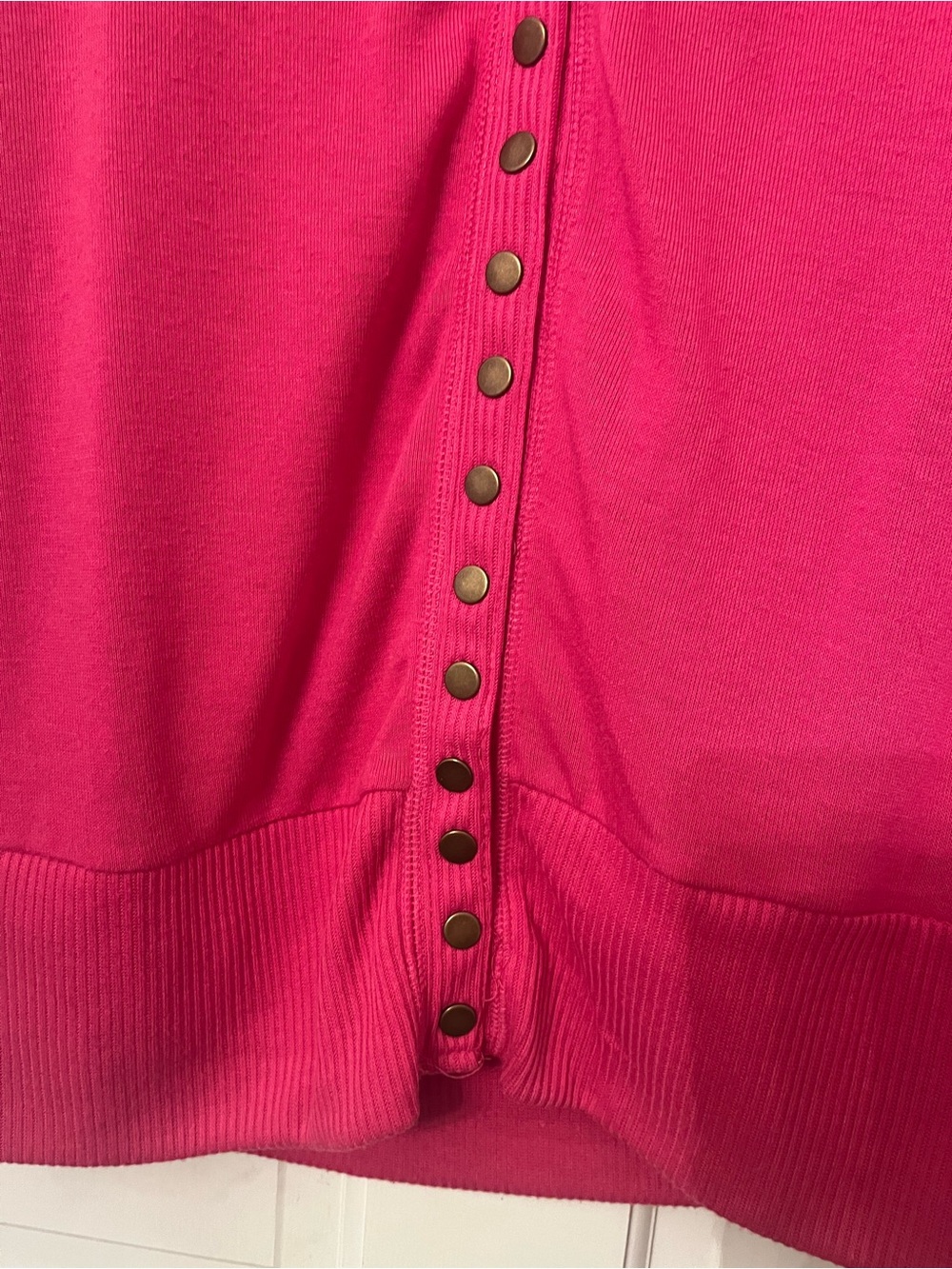 Zenana Outfitters Hot Pink Button-Front Lightweight Cardigan - Picture 2 of 5